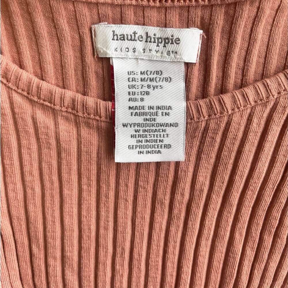 Haute Hippie Kids Ribbed Top in Pink